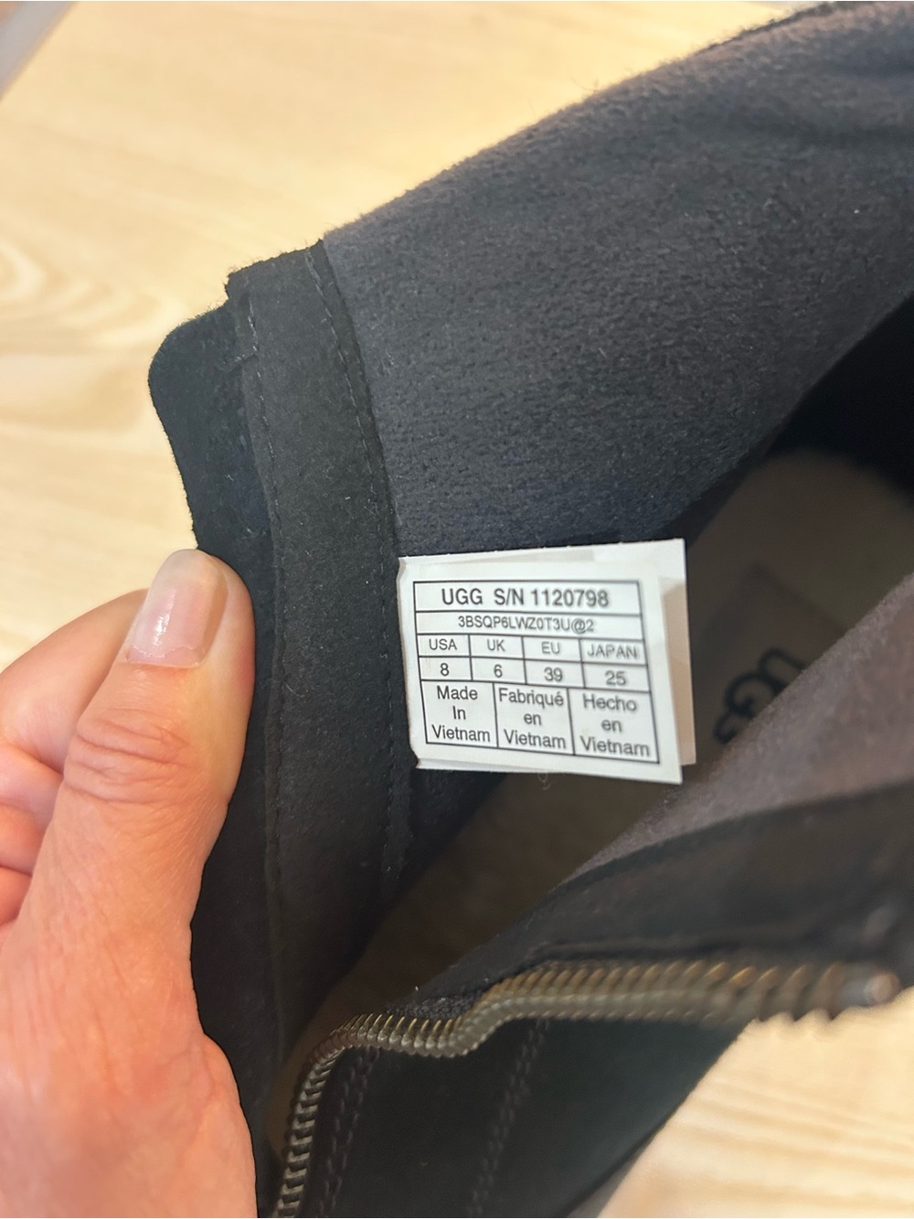 UGG Black Wedge Zip-Up Ankle Boots - Picture 4 of 4